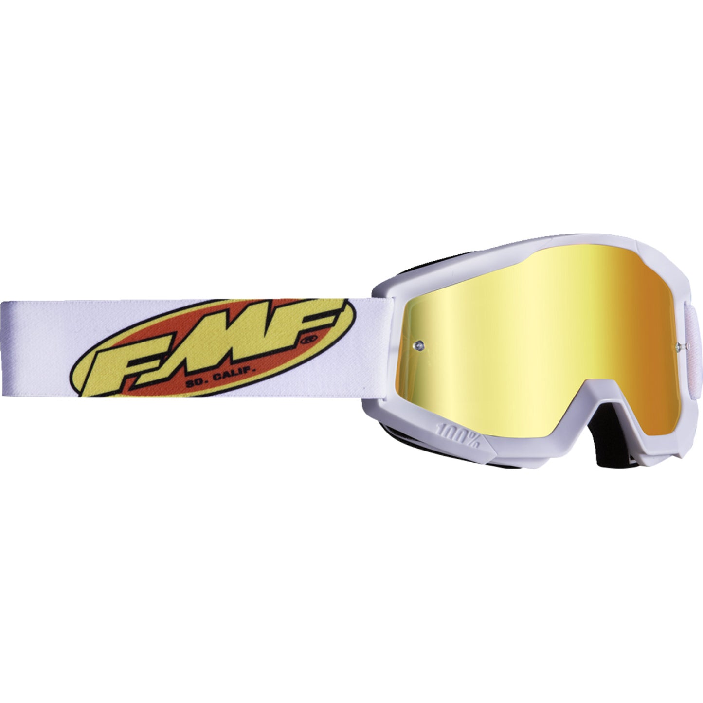 FMF Youth PowerCore Goggles - Core - White - Red Mirror F-50055-00006