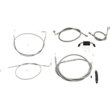 LA Choppers Handlebar Cable/Brake Line Kit - Mini Ape Hanger Handlebars - Stainless Steel LA-8321KT-08