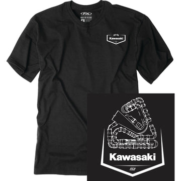 FACTORY EFFEX Kawasaki Track T-Shirt - Black - 2XL 28-87108