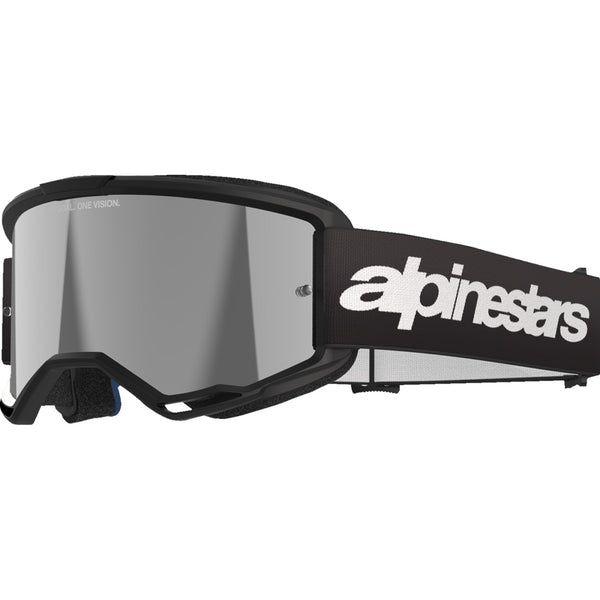 Alpinestars Vision 3 Goggle - Wordmark - Black - Silver Mirror 5103225-1456