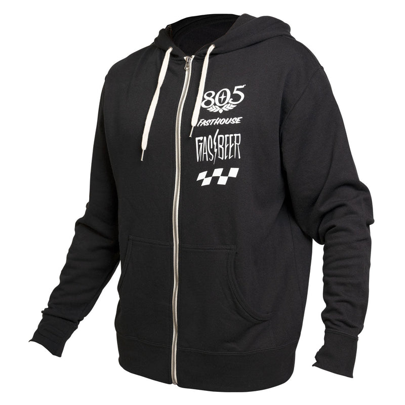 Fasthouse 805; Gassed Up Hooded Zip Up Black - X Large
