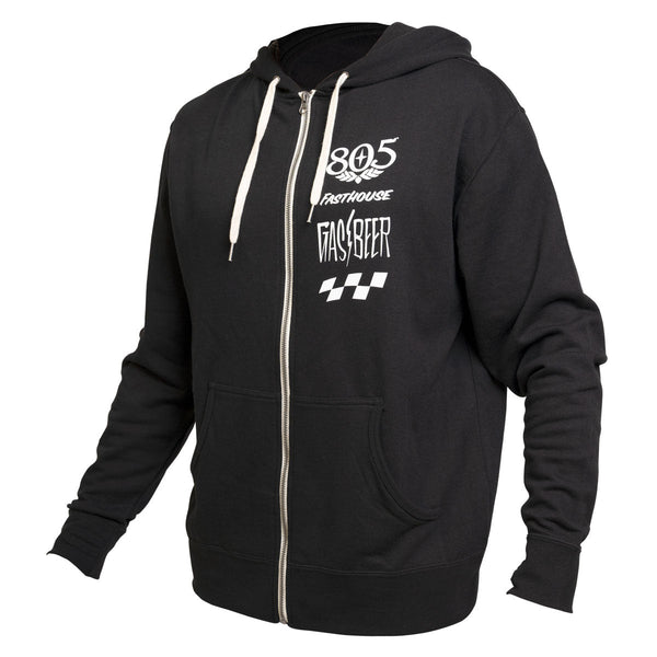 Fasthouse 805; Gassed Up Hooded Zip Up Black - Large