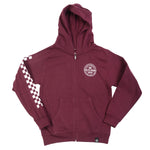 Fasthouse Youth Statement Hooded Zip Up Maroon YXL