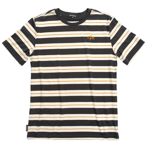 Fasthouse Defector Stripes SS Tee, Natural/Black 2XL