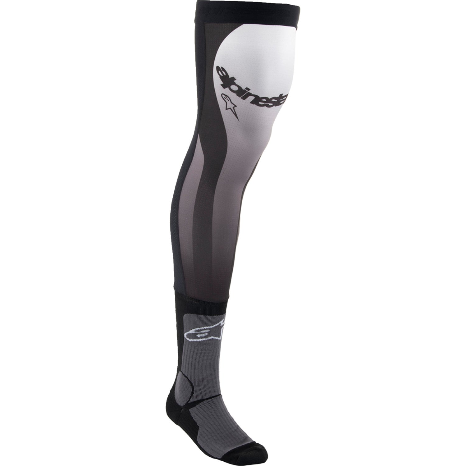 ALPINESTARS Knee Brace Socks - Black/White - Small/Medium 4701324-12-S/M