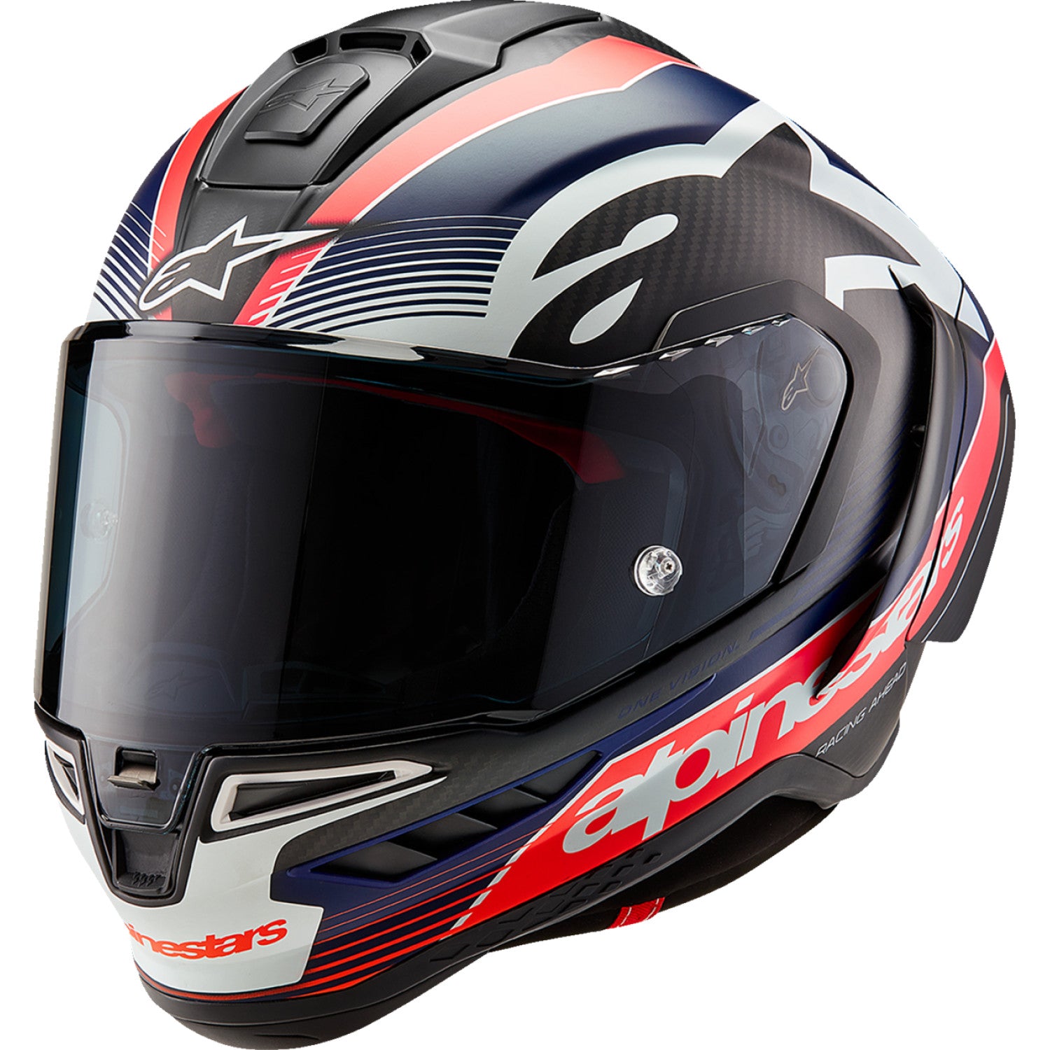 ALPINESTARS Supertech R10 Helmet - Team - Matte Black/Carbon Red Fluo/Blue - XS 8200224-1383-XS