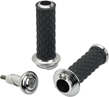 Biltwell Alumicore Grips - Dual Cable - Chrome 6604-105-01