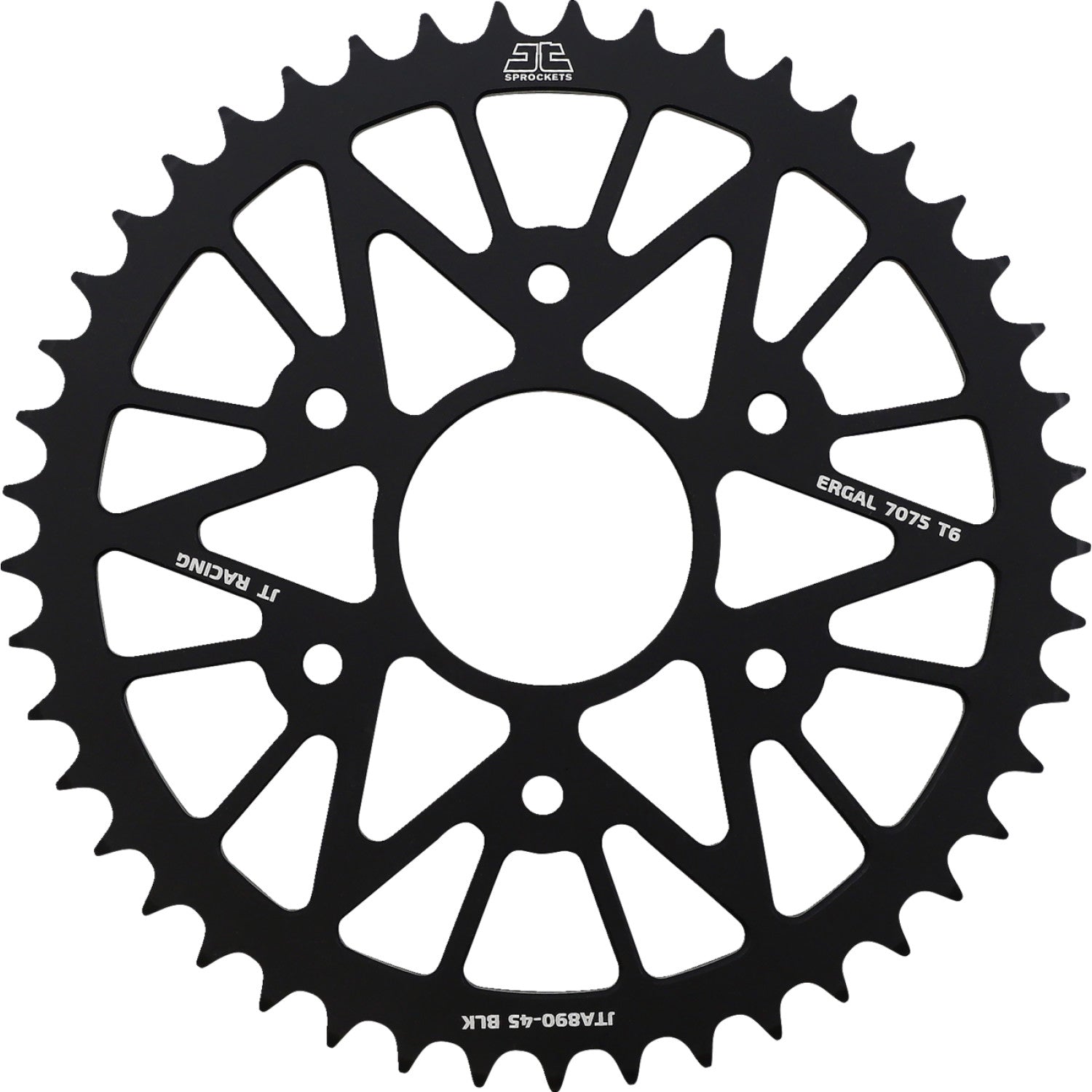 JT SPROCKETS Rear Sprocket - Black - 45 Tooth JTA890.45BLK by JT Rear Sprockets   Aluminum/Alloy