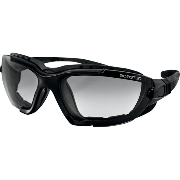Bobster Renegade Convertible Sunglasses - Gloss Black - Clear Lens BREN101