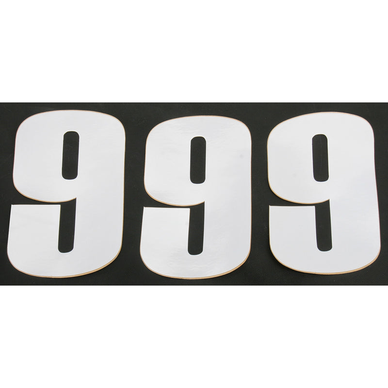 Moose Racing Race Number 9 - White - 6" 80109