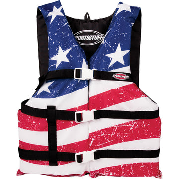 AIRHEAD SPORTS GROUP Stars & Stripes PFD Vest - Red/White/Blue - Large 30098-16-A-US