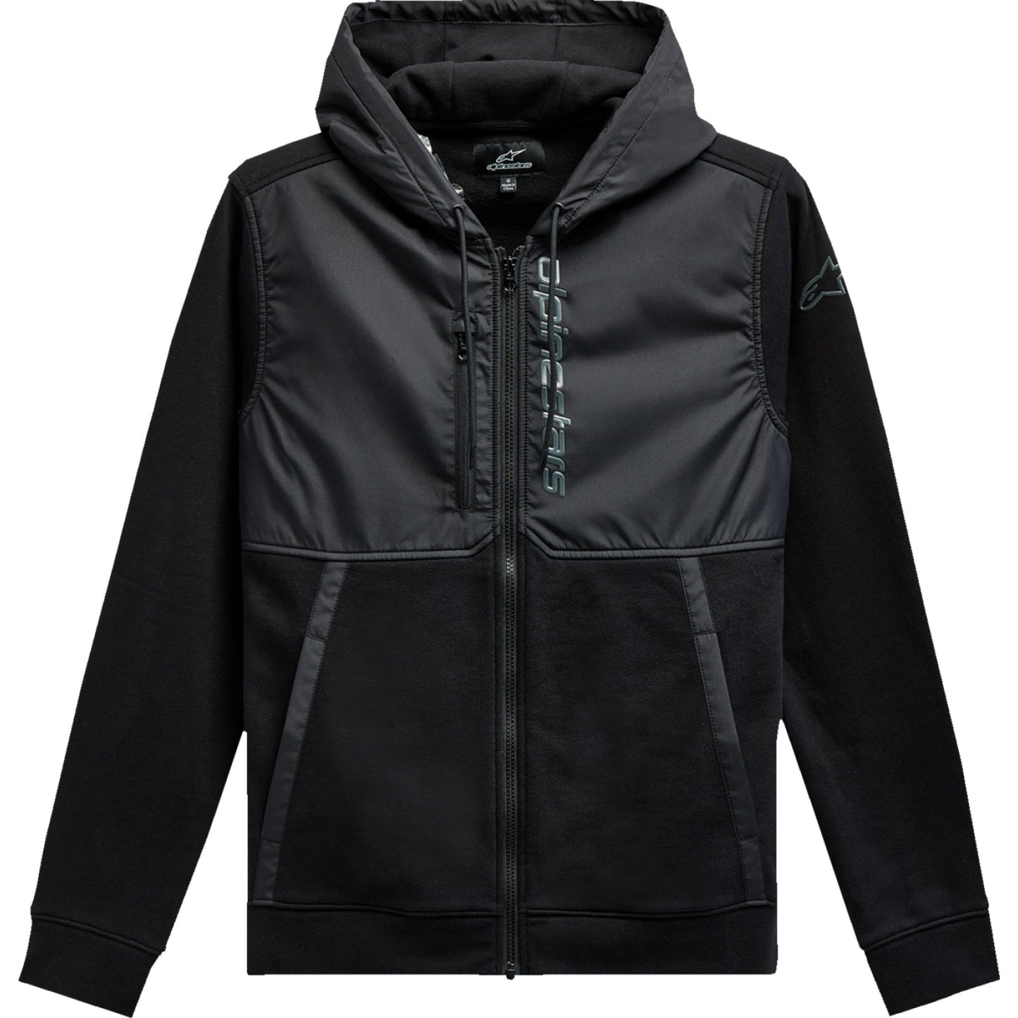 ALPINESTARS Aligned Zip Hoodie - Black/Black - Large 1213510001010L