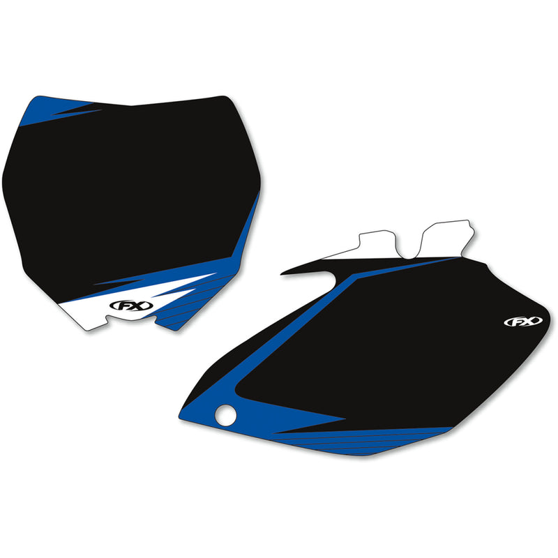 FACTORY EFFEX Graphic Number Plates - Black/Blue - YZ 12-64224