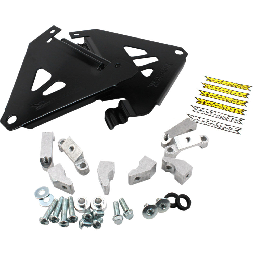 WORKS CONNECTION Radiator Brace Set - Black - Kawasaki 18-B198