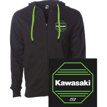 FACTORY EFFEX Kawasaki Octagon Zip-Up Hoodie - Black - Large 28-88154