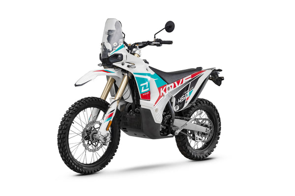 2027 Kove 450 Rally, right front three-quarter view