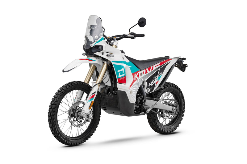 2027 Kove 450 Rally, right front three-quarter view