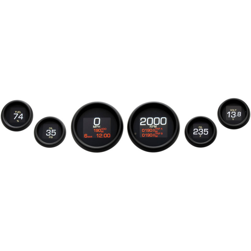 Dakota Digital MLX 6-Gauge Instrument Kit - Black Bezel MLX-8696-K