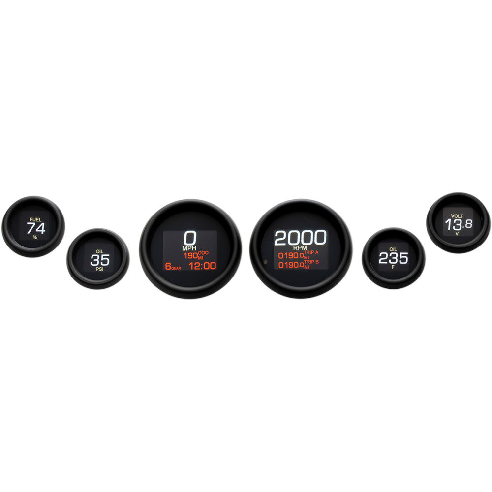 Dakota Digital MLX 6-Gauge Instrument Kit - Black Bezel MLX-8604-K