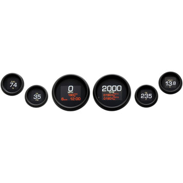 Dakota Digital MLX 6-Gauge Instrument Kit - Black Bezel MLX-8604-K