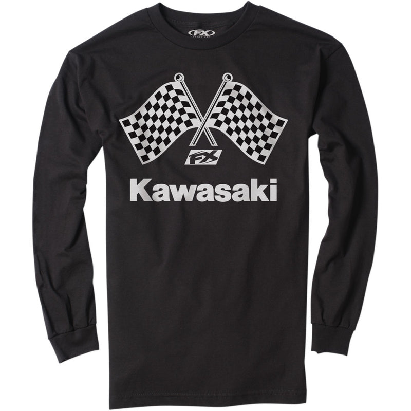 FACTORY EFFEX Kawasaki Finish Line Long-Sleeve T-Shirt - Black - Medium 23-87112