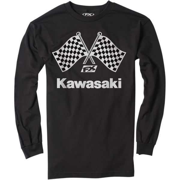 Factory Effex Kawasaki Finish Line Long-Sleeve T-Shirt - Black - 2XL 23-87118