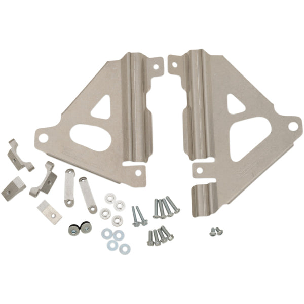 Works Connection Radiator Brace Set - Silver - Kawasaki 18-300