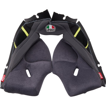 AGV Pista GP RR Cheek Pads - Gray/Yellow - Small 2018500056499S | Interior Helmet Parts