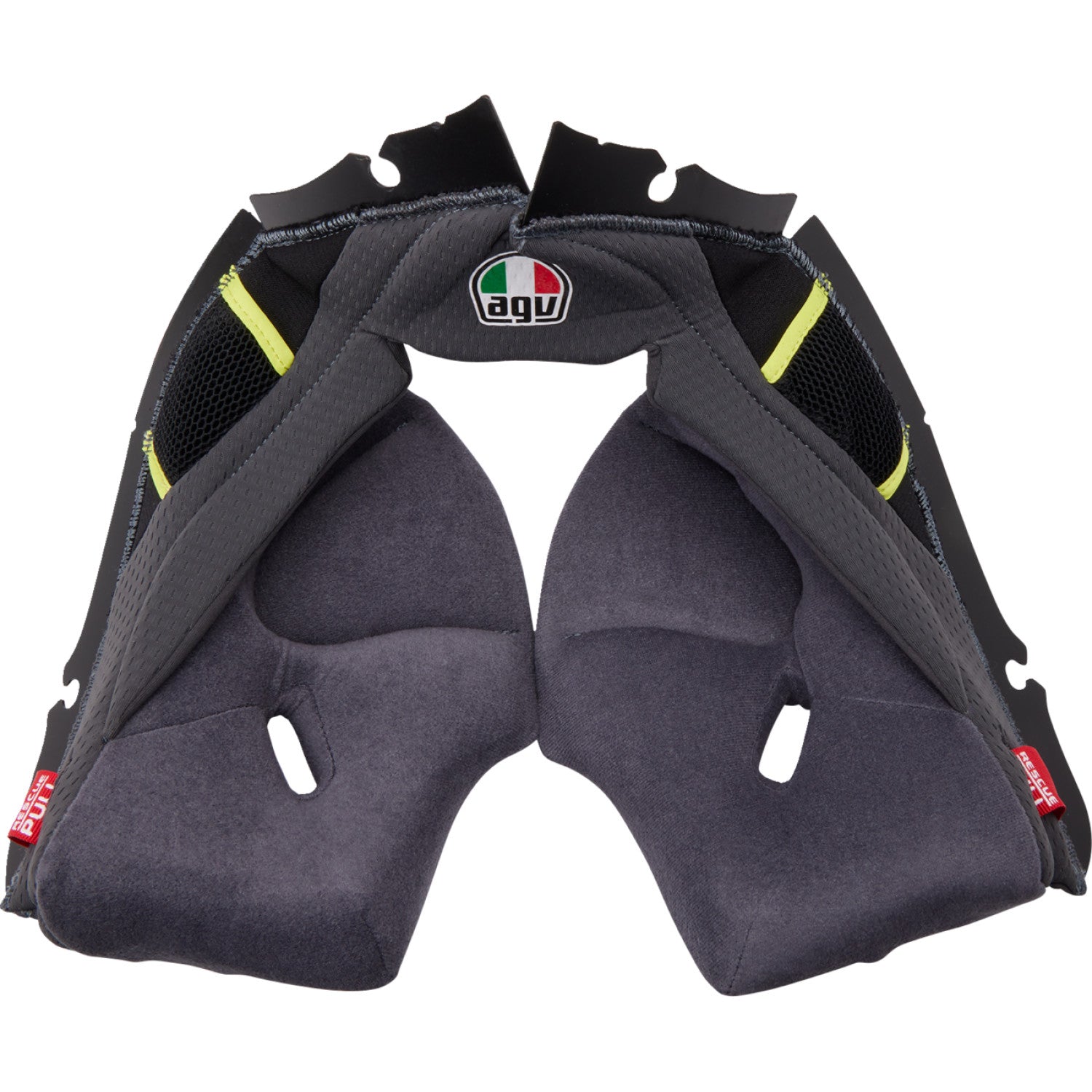 AGV Pista GP RR Cheek Pads - Gray/Yellow - 2XL 20185000564992X | Interior Helmet Parts