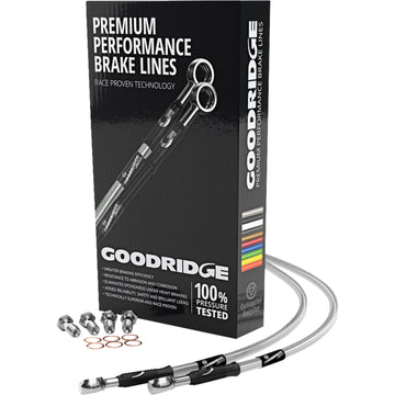 Goodridge Brake Hose Kit - Front - FLH '96-'07 - +6" HD0033-3FC-CL6 | Brake Lines Hoses Stainless Steel