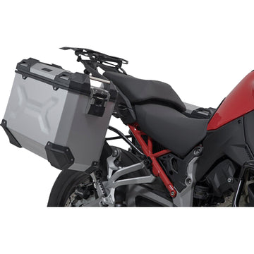 SW-Motech TRAX ADV Aluminum Case System - Silver - Ducati Multistrada V4 '21-'24 KFT.22.822.70200/S | Luggage Group