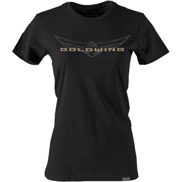 Factory Effex Women's Goldwing Sketched T-Shirt - Black - Large 25-87844