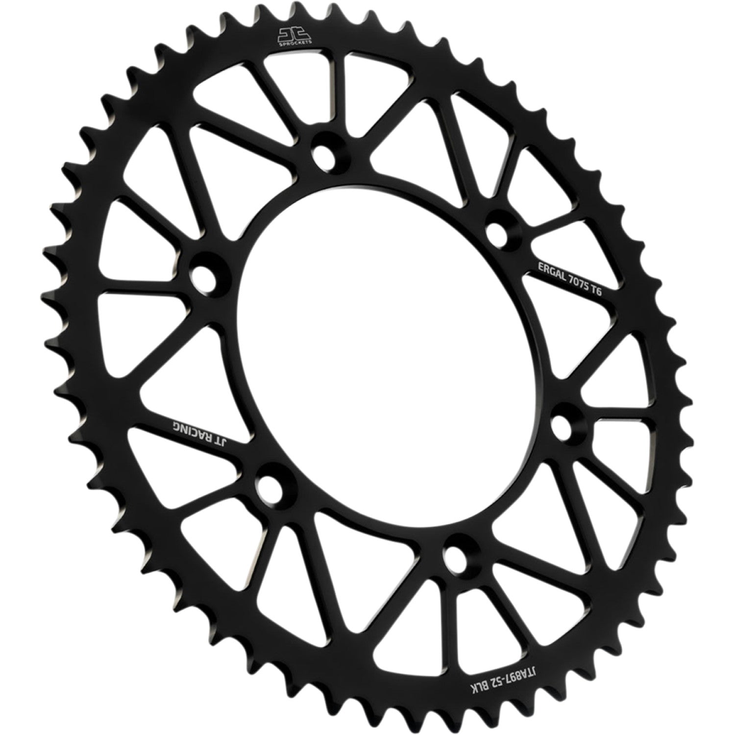 JT SPROCKETS Rear Sprocket - Black - 52-Tooth JTA897.52BLK by JT Rear Sprockets   Aluminum/Alloy