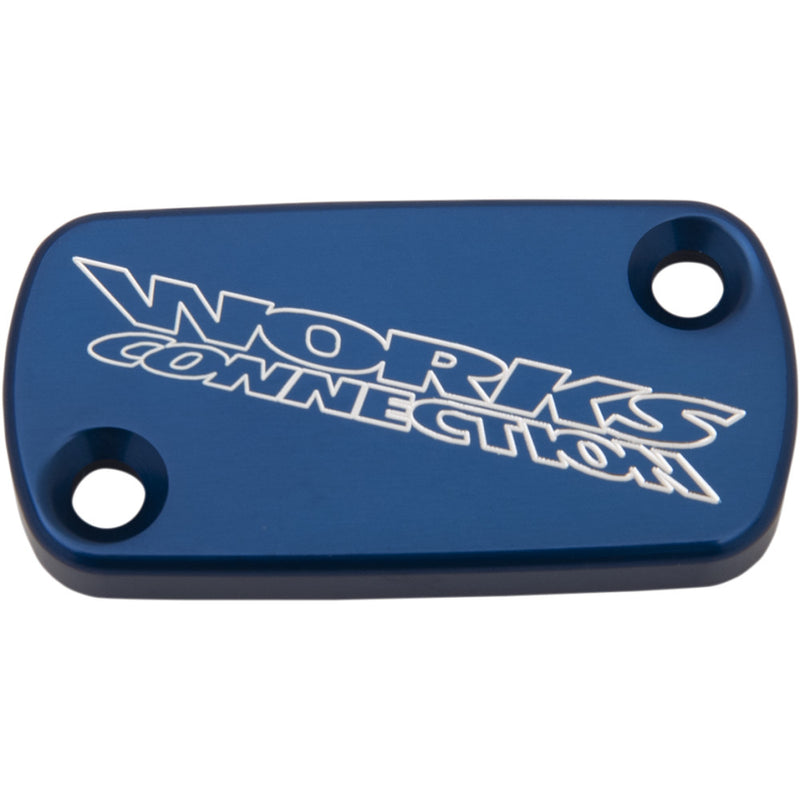 WORKS CONNECTION Anodized Billet Aluminum Front Brake Reservoir Cover - Blue 21-001