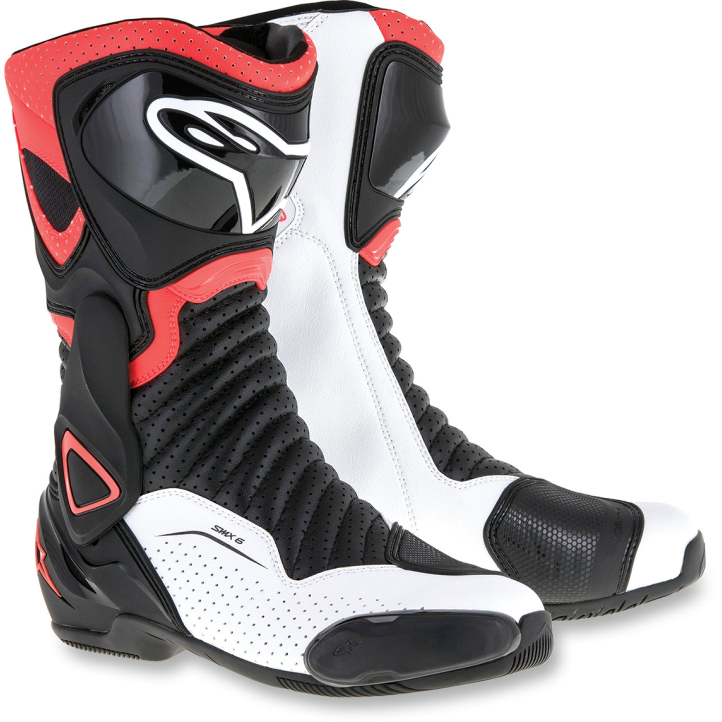 ALPINESTARS SMX-6 v2 Vented Boots - Black/White/Red Fluorescent - US 14 / EU 50 2223017-1320-50