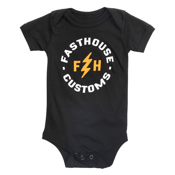 Fasthouse Infant Easy Rider Onsie, Black- 12/18 MOS