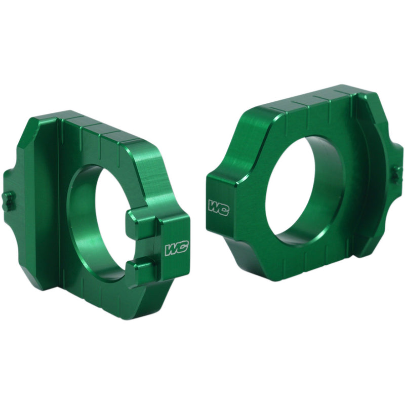 WORKS CONNECTION Elite Axle Block - Green - Kawasaki/Suzuki 17-248