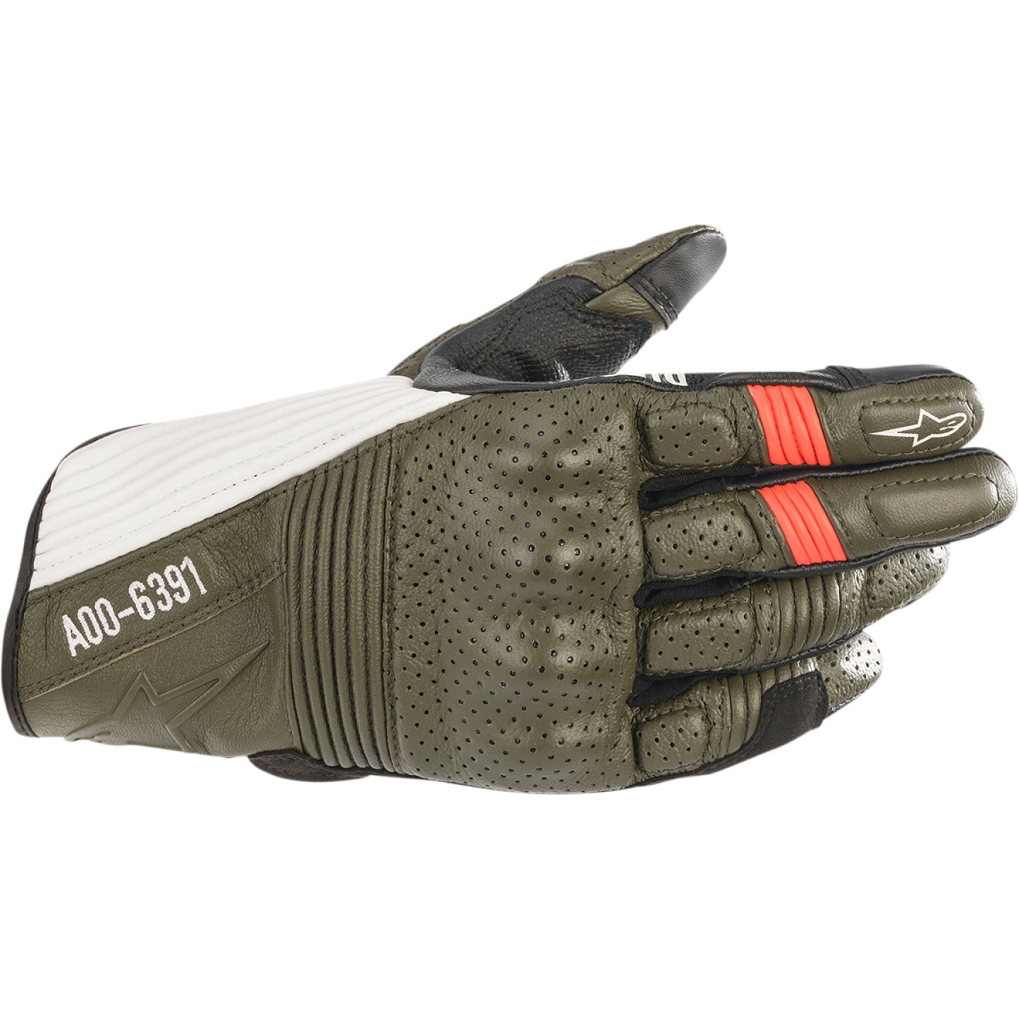 ALPINESTARS Kei Gloves - Forest/Black/White/Fluo Red - Small 3566221-6123-S