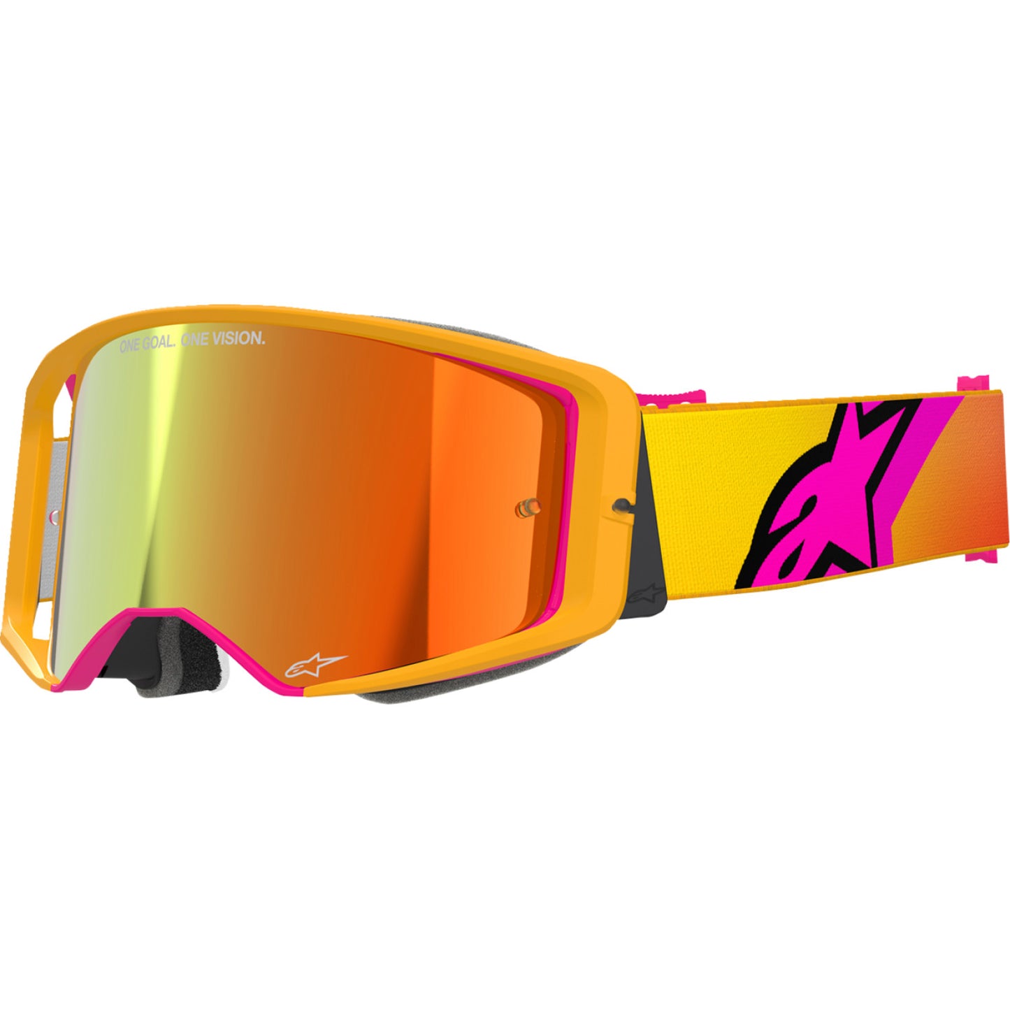 Alpinestars Supertech Goggle - Corp - Yellow/Pink - ABS Vision - Red Mirror 5100325-5023 | Goggles 
