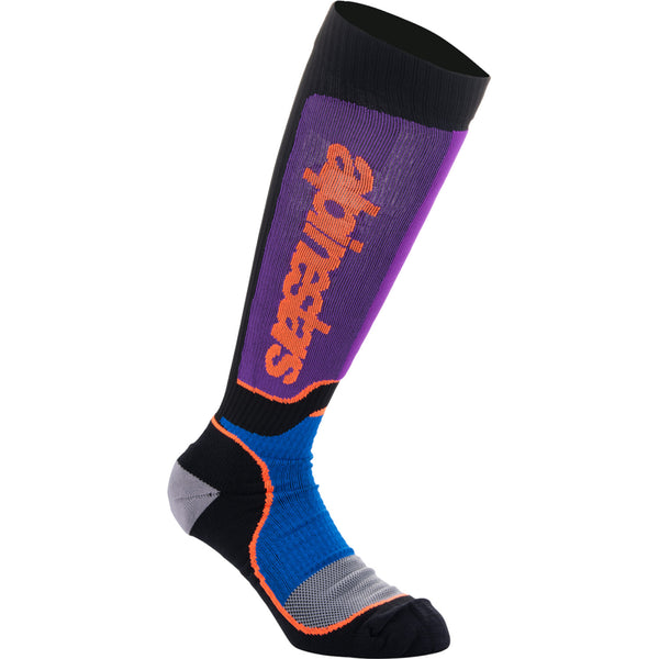 Alpinestars MX Plus Socks - Black/Purple/Blue/Orange - Medium 4702324-1246-M