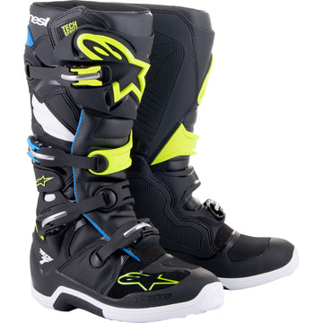 ALPINESTARS Tech 7 Boots - Black/Blue/Yellow Fluorescent - US 7 2012014-1795-7