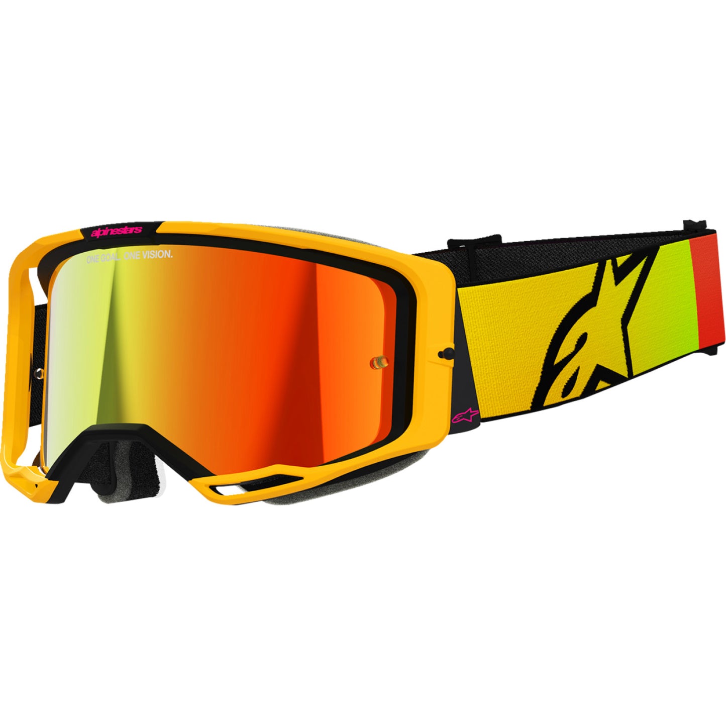 Alpinestars Vision 8 Goggle - Corp - Yellow/Pink - Red Mirror Lens 5101625-5023 | Goggles 