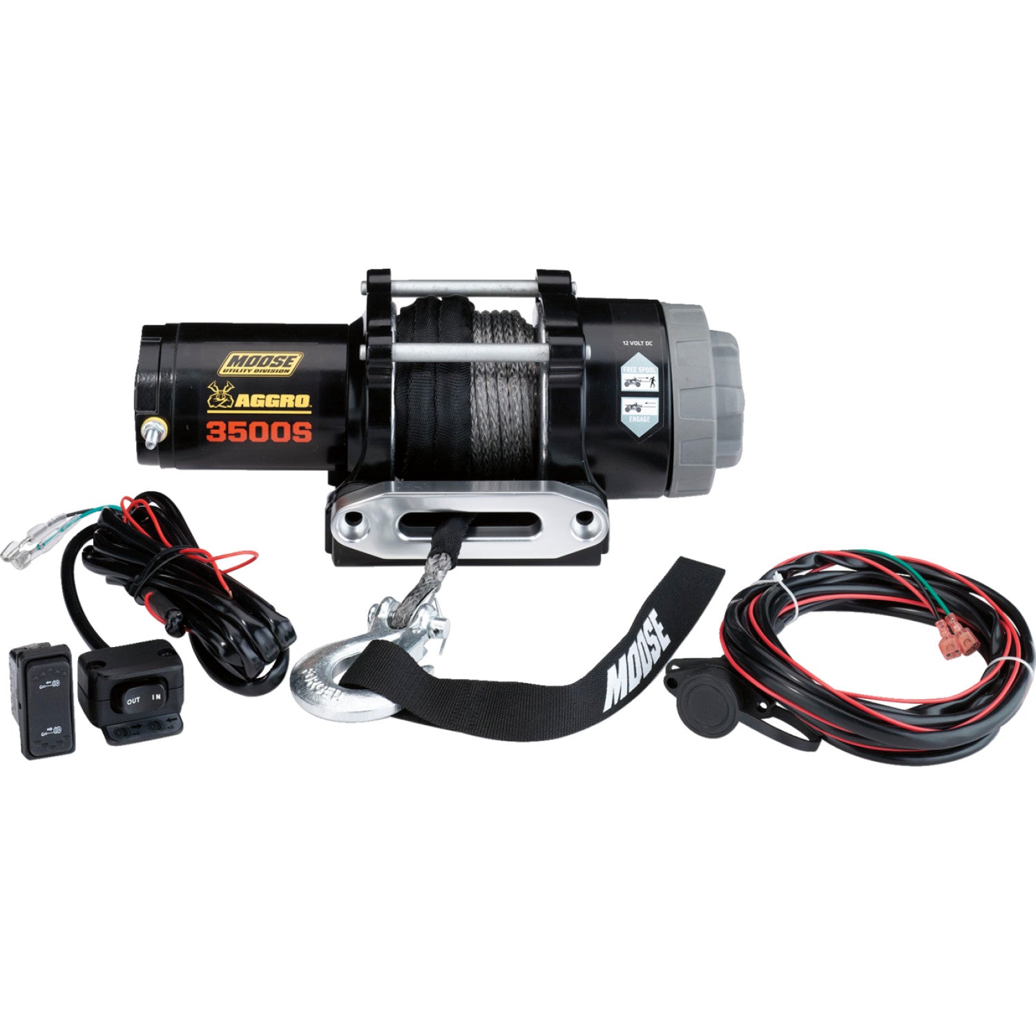 Moose Utility 3500 LB Winch - Synthetic Rope 104309 | Winches