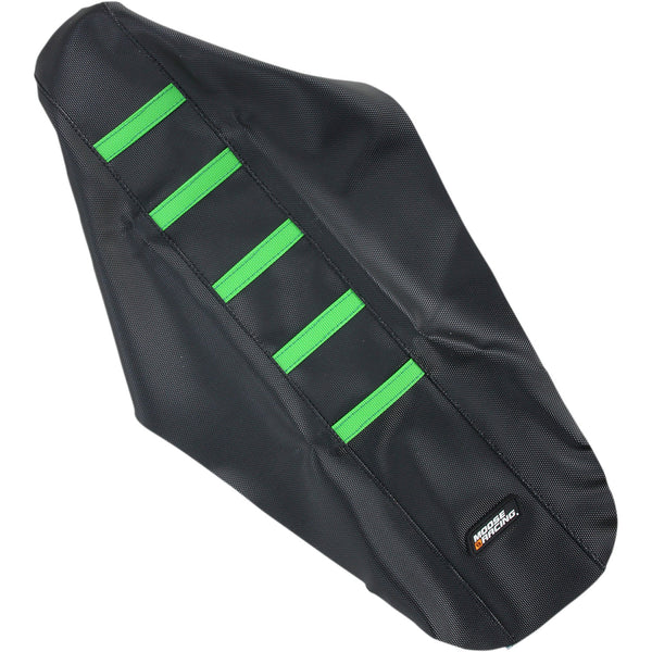 Moose Racing Ribbed Seat Cover - Black Cover/Green Ribs - Kawasaki KXF25006-334RT