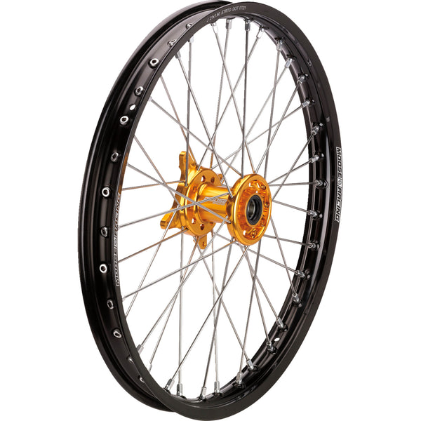 Moose Racing Wheel Assembly - SX-1 - Complete - Front - Black Wheel/Gold Hub - 21x1.6 - Suzuki SF-16021-BKGD