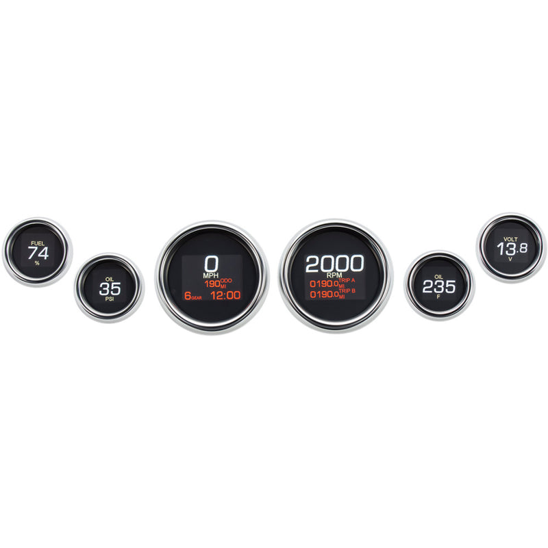 Dakota Digital MLX 6-Gauge Instrument Kit - Chrome Bezel MLX-8696