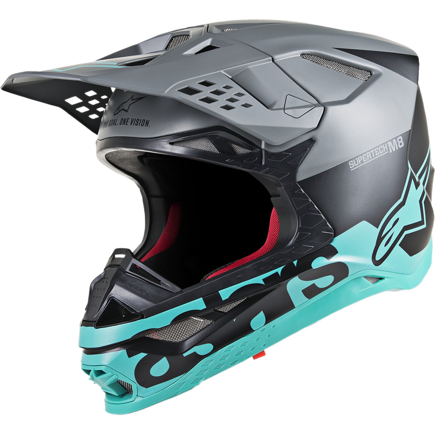 ALPINESTARS Supertech M8 Helmet - Radium - MIPS? - Black Matte/Mid Gray/Teal - Small 8301519-1306-SM