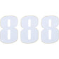 Moose Racing Race Number 8 - White - 4.5" 80008