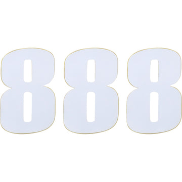 Moose Racing Race Number 8 - White - 4.5" 80008