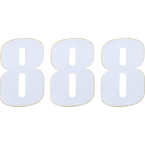 Moose Racing Race Number 8 - White - 4.5